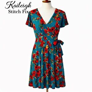 Kaileigh Stitch Fix Floral Faux Midi Wrap Dress
Size L
Excellent Condition
